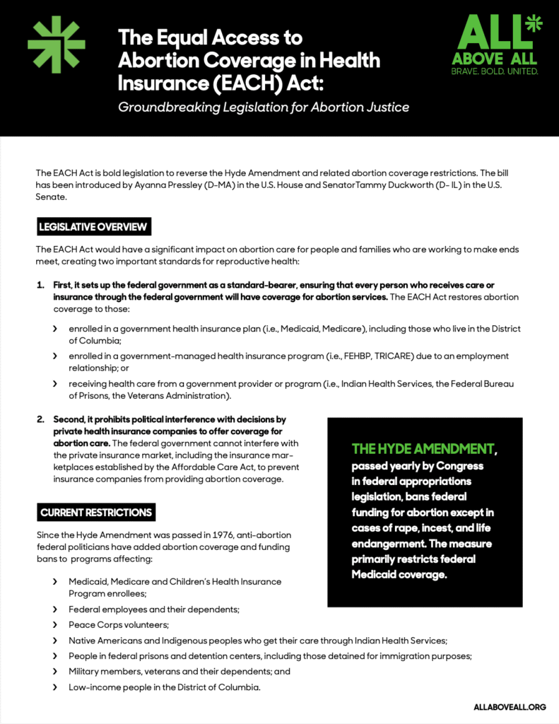 2025 EACH Act Fact Sheet